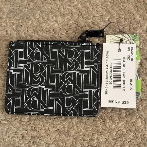🖤 NWT Badgley Mischka Mini Credit Card Holder Black Logo - Picture 3 of 5
